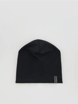 Reserved - Bawełniana czapka z naszywką - ciemnoszary