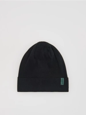 Reserved - Bawełniana czapka z naszywką - czarny
