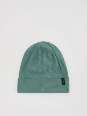 Reserved - Bawełniana czapka z naszywką - zielony