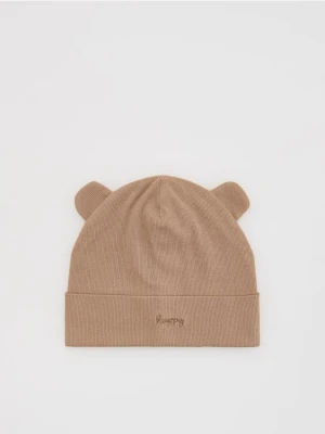 Reserved - Bawełniana czapka z uszami - brązowy