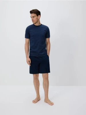 Reserved - Bawełniana dwuczęściowa piżama - niebieski