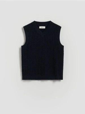 Reserved - Bawełniana kamizelka - granatowy