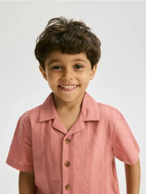 Reserved - Bawełniana koszula - brudny róż