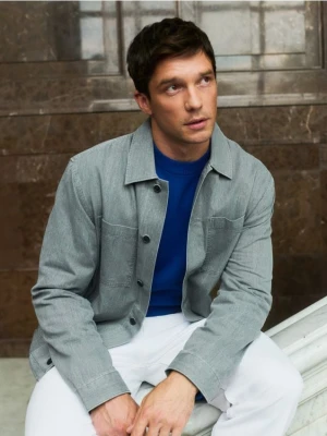 Reserved - Bawełniana koszula comfort fit - szary