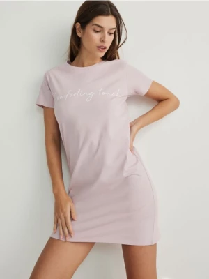 Reserved - Bawełniana koszula nocna - różowy