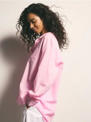 Reserved - Bawełniana koszula - pastelowy róż