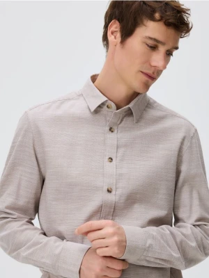 Reserved - Bawełniana koszula regular fit - beżowy