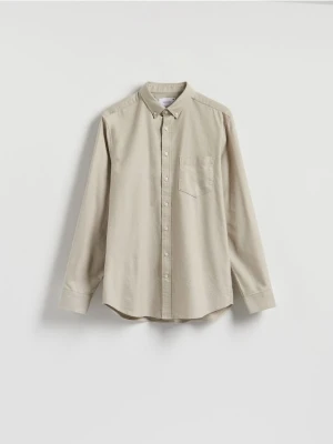 Reserved - Bawełniana koszula regular fit - beżowy