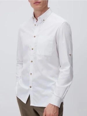 Reserved - Bawełniana koszula regular fit - biały