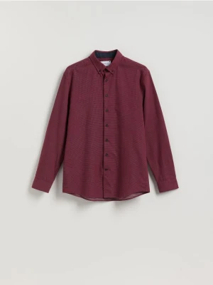Reserved - Bawełniana koszula regular fit - bordowy