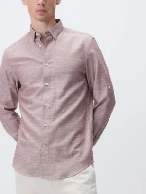 Reserved - Bawełniana koszula regular fit - bordowy