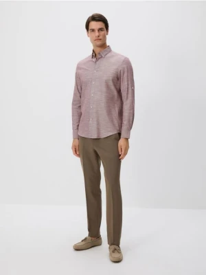 Reserved - Bawełniana koszula regular fit - bordowy