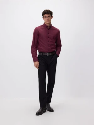Reserved - Bawełniana koszula regular fit - bordowy