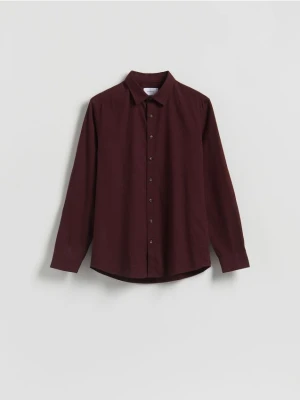 Reserved - Bawełniana koszula regular fit - bordowy