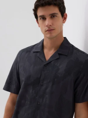 Reserved - Bawełniana koszula regular fit - ciemnoszary