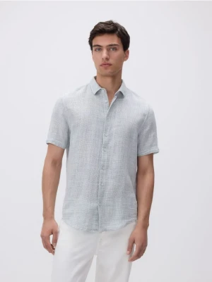 Reserved - Bawełniana koszula regular fit - ciemnozielony