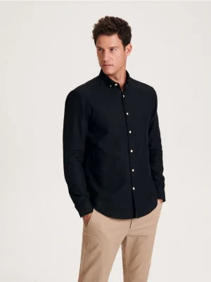 Reserved - Bawełniana koszula regular fit - czarny