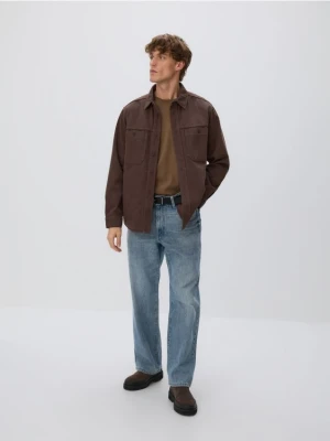 Reserved - Bawełniana koszula regular fit - dark grey jeans