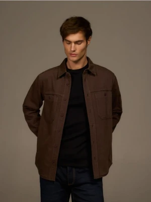 Reserved - Bawełniana koszula regular fit - dark grey jeans