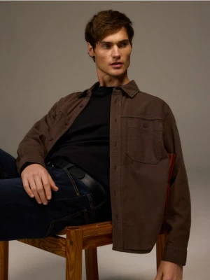 Reserved - Bawełniana koszula regular fit - dark grey jeans