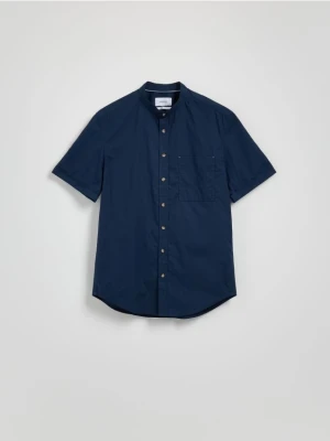 Reserved - Bawełniana koszula regular fit - granatowy