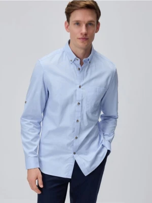 Reserved - Bawełniana koszula regular fit - jasnoniebieski