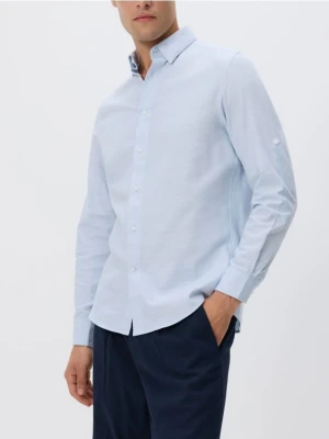 Reserved - Bawełniana koszula regular fit - jasnoniebieski