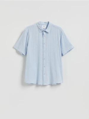 Reserved - Bawełniana koszula regular fit - jasnoniebieski
