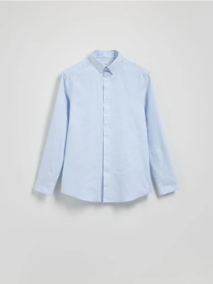 Reserved - Bawełniana koszula regular fit - jasnoniebieski