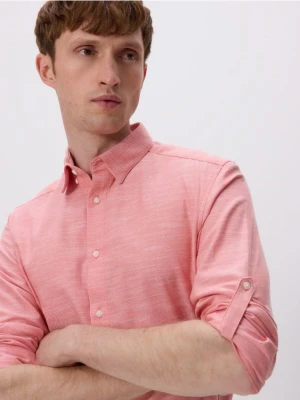 Reserved - Bawełniana koszula regular fit - koralowy