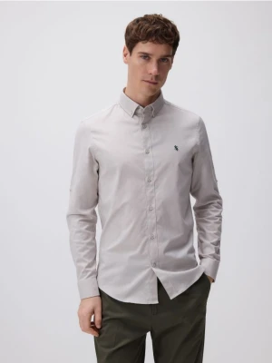 Reserved - Bawełniana koszula slim fit - beżowy