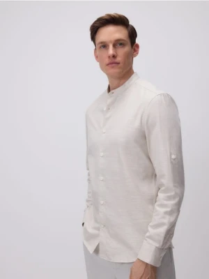 Reserved - Bawełniana koszula slim fit - beżowy