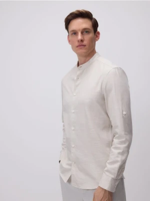 Reserved - Bawełniana koszula slim fit - beżowy