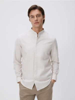 Reserved - Bawełniana koszula slim fit - beżowy