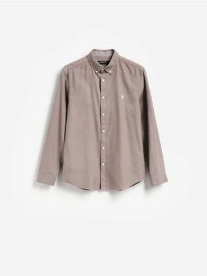 Reserved - Bawełniana koszula slim fit - beżowy