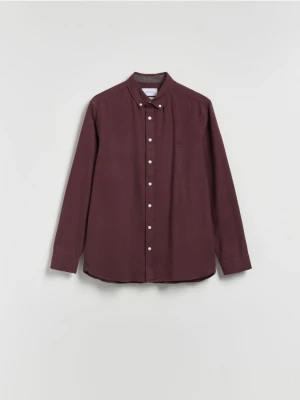 Reserved - Bawełniana koszula slim fit - bordowy