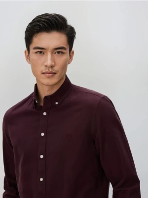 Reserved - Bawełniana koszula slim fit - bordowy