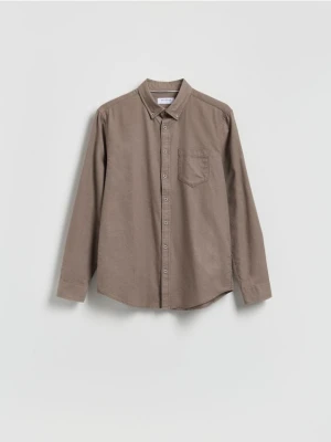 Reserved - Bawełniana koszula slim fit - brązowy