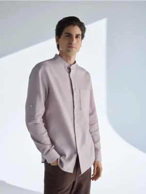 Reserved - Bawełniana koszula slim fit - brudny róż
