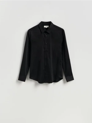 Reserved - Bawełniana koszula slim fit - czarny
