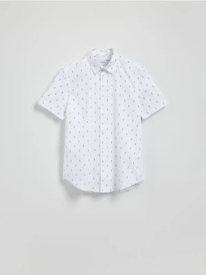 Reserved - Bawełniana koszula slim fit - granatowy