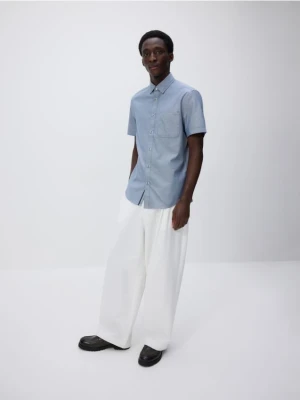 Reserved - Bawełniana koszula slim fit - granatowy