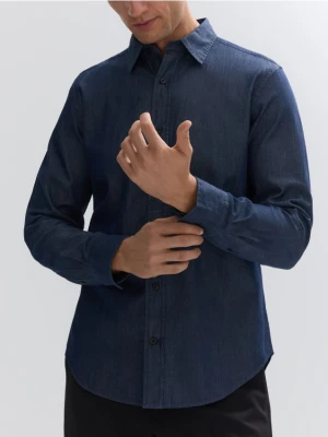 Reserved - Bawełniana koszula slim fit - indigo jeans