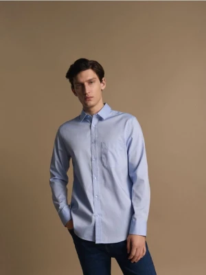 Reserved - Bawełniana koszula slim fit - jasnoniebieski