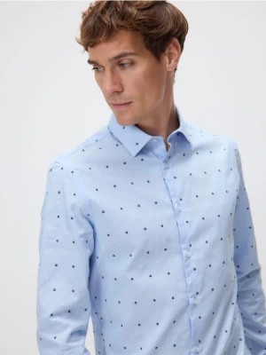Reserved - Bawełniana koszula slim fit - jasnoniebieski
