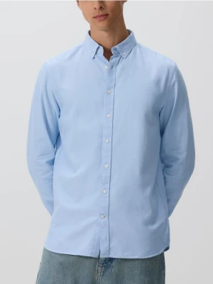 Reserved - Bawełniana koszula slim fit - jasnoniebieski