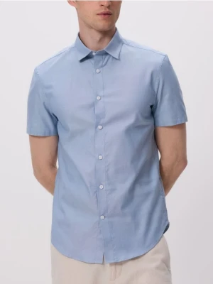Reserved - Bawełniana koszula slim fit - jasnoniebieski