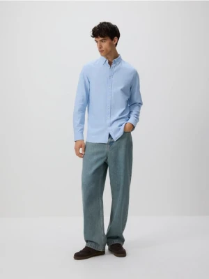 Reserved - Bawełniana koszula slim fit - jasnoniebieski