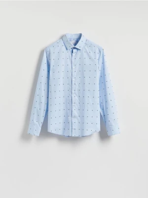 Reserved - Bawełniana koszula slim fit - jasnoniebieski
