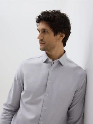 Reserved - Bawełniana koszula slim fit - jasnoszary
